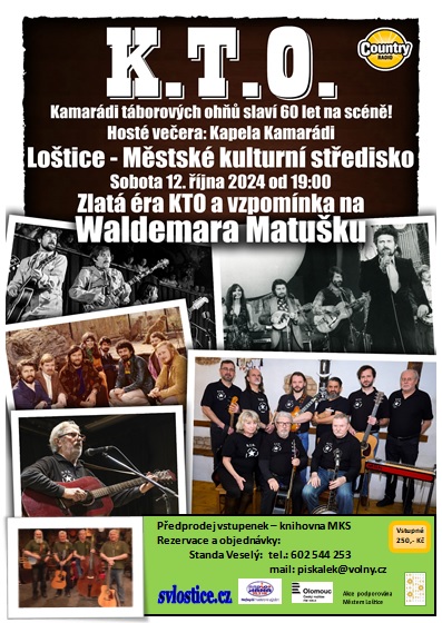 Zveme všechny příznivce na slavnostní koncert k 60. výročí kapely K.T.O., který připravujeme na sobotu 12.10.2024.